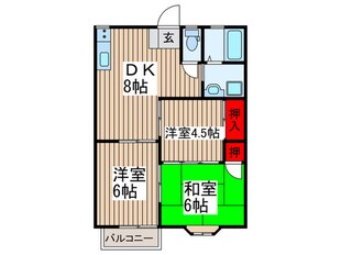 エスポワール中村C-2の物件間取画像